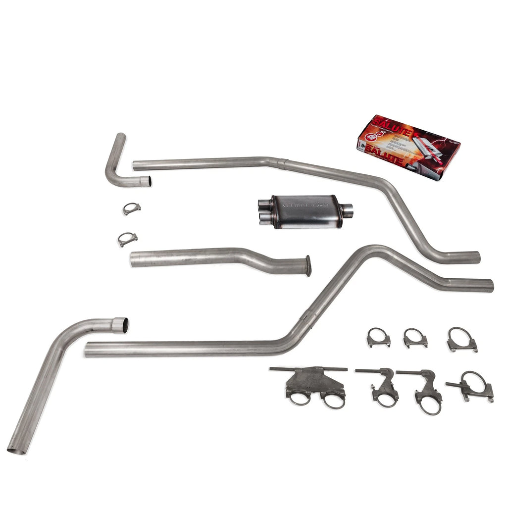 Dual Exhaust for Dodge Ram 1500 (2019–2025) 2.5" Cherry Bomb Salute Side E