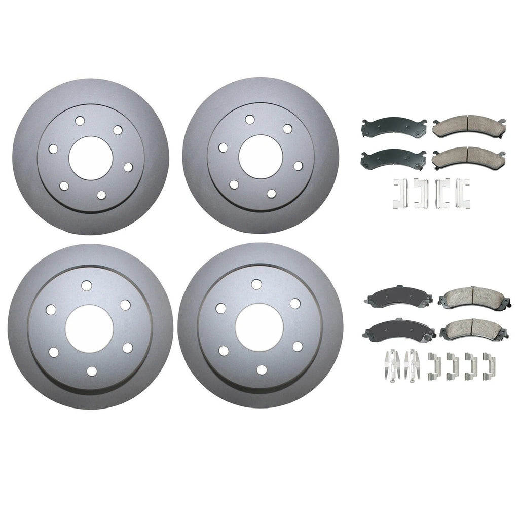Front Rear Brake Kit Disc Rotors Akebono Ceramic Pads for Silverado Sierra 1500 (2007–2013)