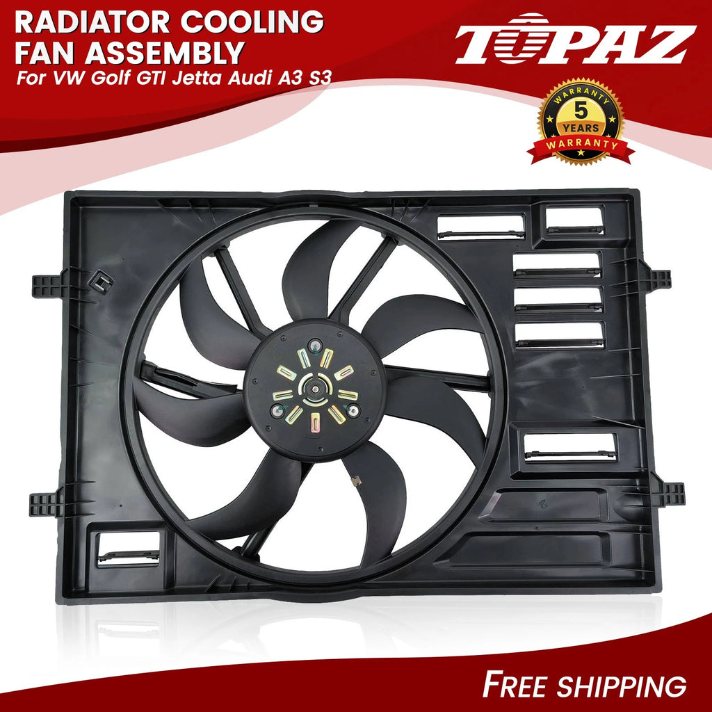 Radiator Cooling Fan Assembly for VW Golf GTI Jetta Audi A3 S3 (2015–2020)