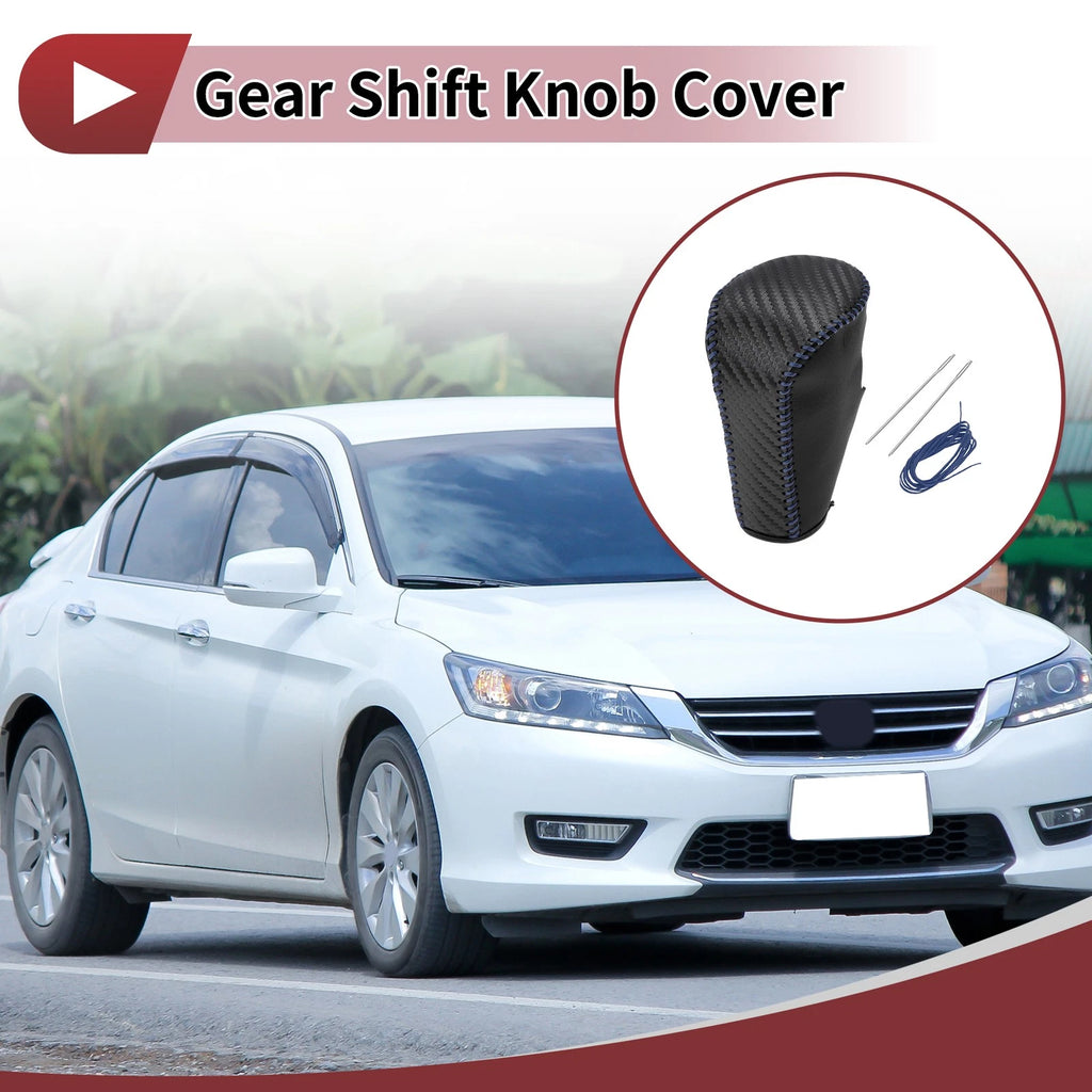 Gear Shift Knob Cover for Honda Accord 8 (2008–2012) Black Blue Leather