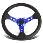 350mm 6-Bolt Deep Dish Drift Racing Steering Wheel for Universal Fit