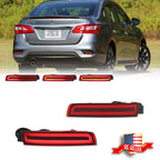 Red LED Rear Bumper Reflector Tail Brake Lights for Infiniti Juke Murano Sentra