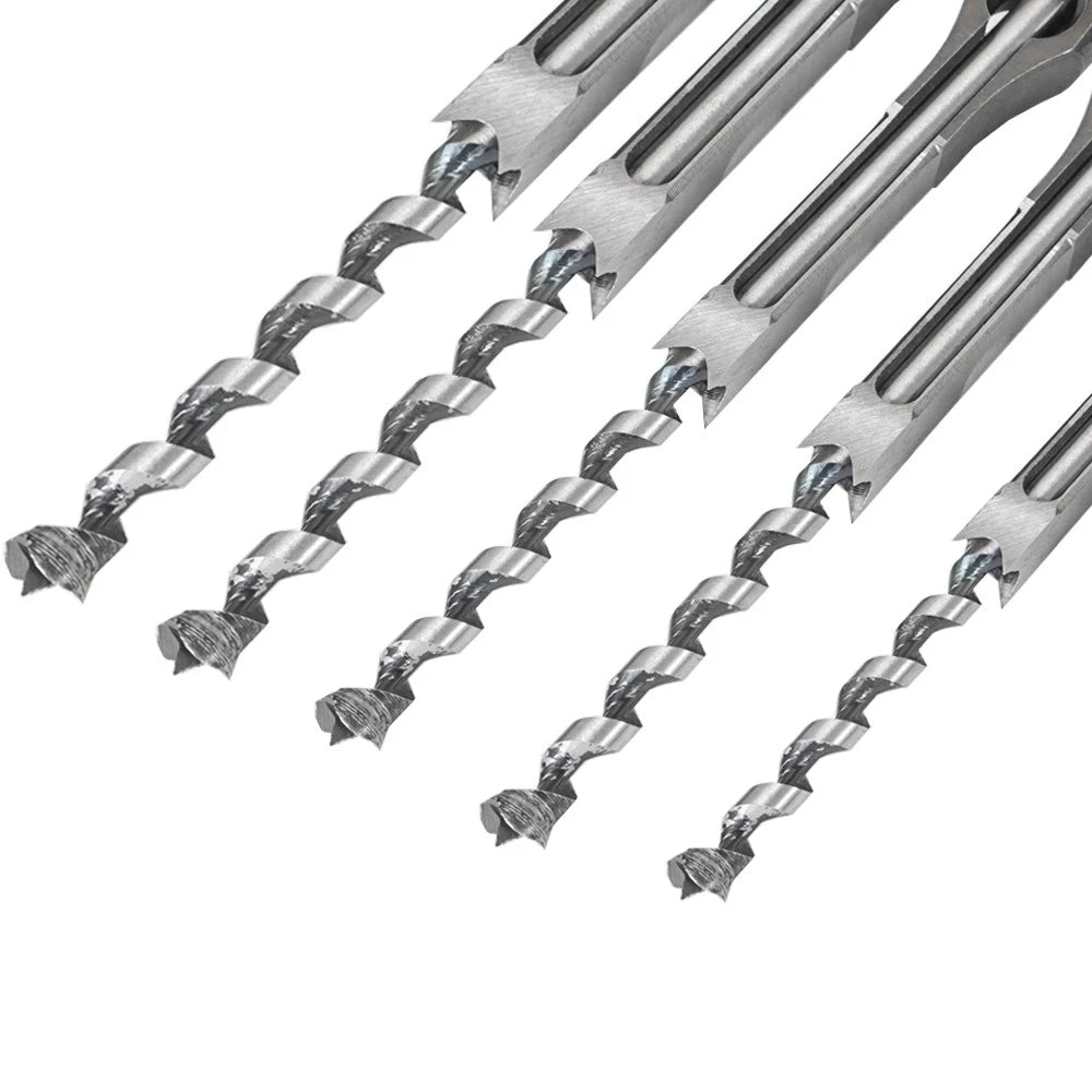 Set of 6 Square Hole Mortise Chisel Drill Bits 6.35mm to 16mm
