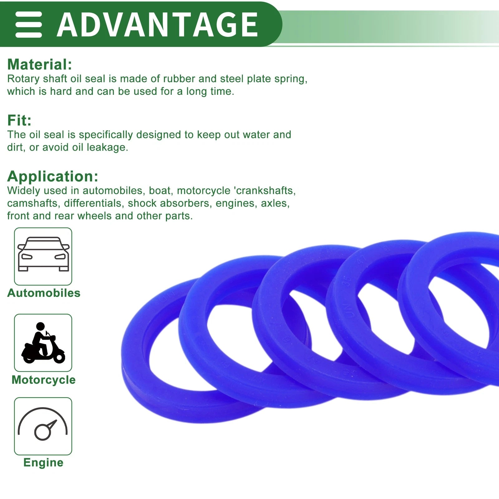 Set of 5 Oil Seal Rotary Shaft Seal 35x47x6mm for Various Models