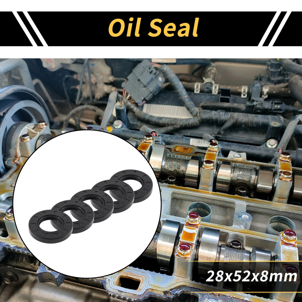 Set of 5 Oil Seal Rotary Shaft Seal NBR Rubber 28x52x8mm