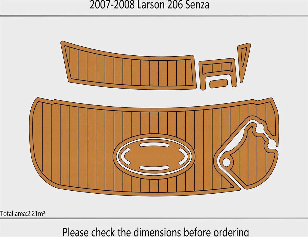 EVA Foam Pads for Larson 206 Senza (2008) Cockpit Swim Platform Mat