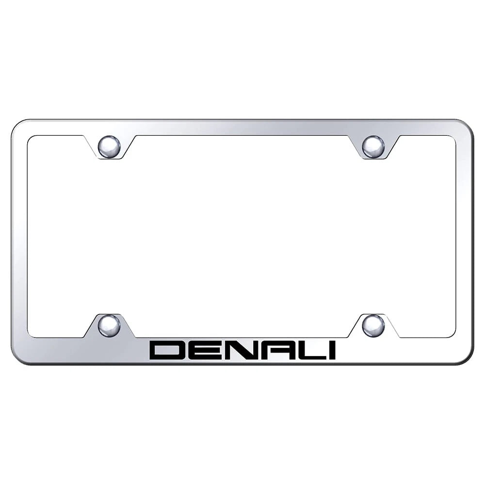 Mirrored Wide Body License Plate Frame - Officially Licensed for GMC Denali