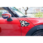 White Black Checkered Fender Side Scuttle Stickers for Mini Cooper (2007-2013)