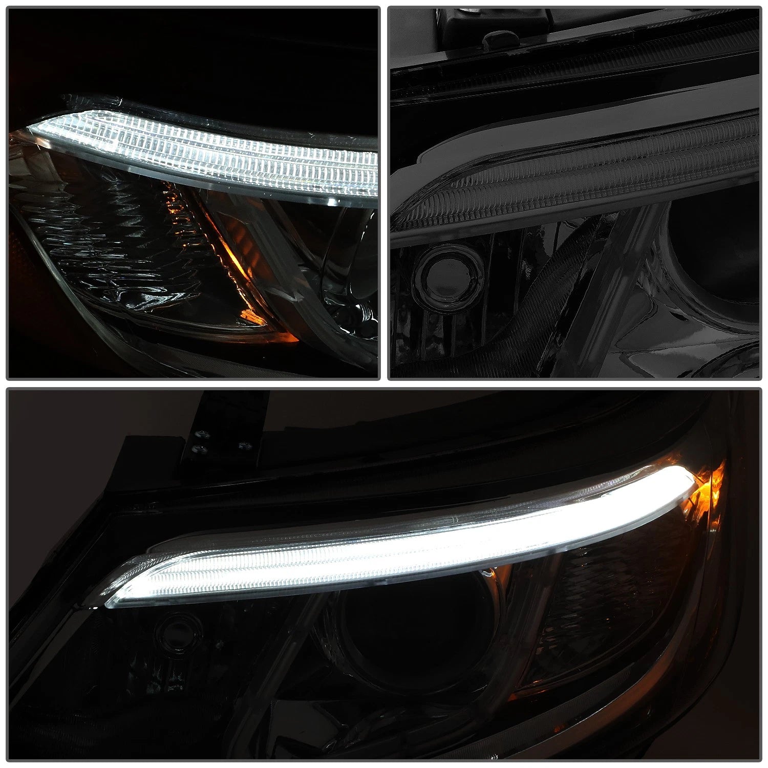 Pair LED DRL Bar Projector Headlights for Kia Sorento (2014–2015)