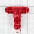 12AN Male to Female Bulkhead Flare Tee Fitting for Fuel/Oil (Red Anodized)