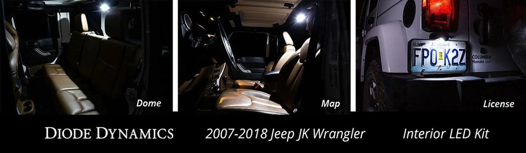 Interior White LED Light Kit for Jeep Wrangler JK (2007–2018)