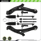 10X Front Lower Control Arm with Ball Joints Tie Rod End Sway Bar for Ford Fiesta