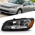Halogen Headlight for Volkswagen Passat (2012–2015) Left Side Black