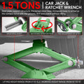 4X Hydraulic Scissor Lift Jack 1.5 Ton 3306lbs with Ratchet Wrench