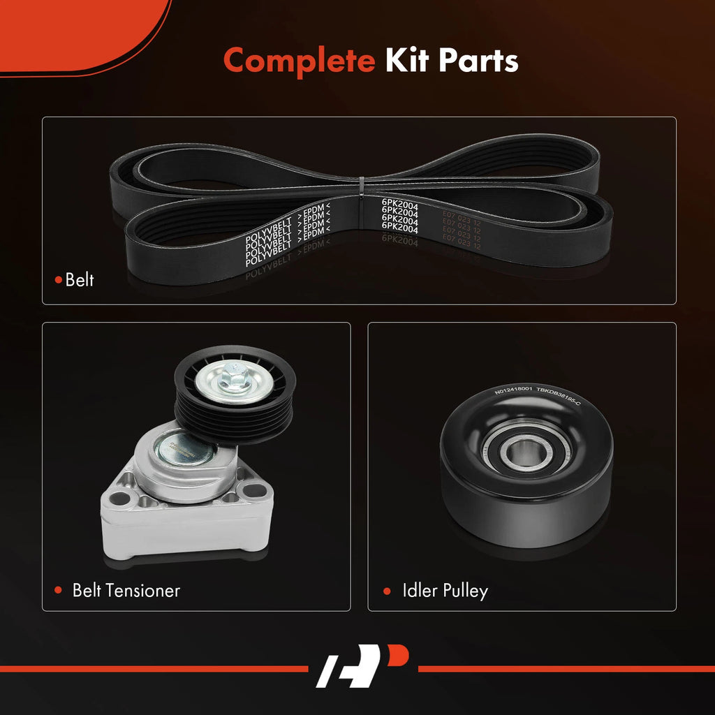 3X Serpentine Belt Drive Component Kit for Chevrolet Camaro (2010-2015)