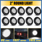 2" White Side LED Marker Lights for Truck Trailer (12V) 10X