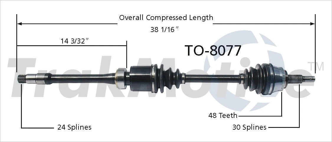 CV Axle Shaft for Toyota Camry 3.0L (1997–2001) SurTrack TO-8077