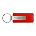 Red Leather Keychain KC1542.CHR - Officially Licensed for Chrysler