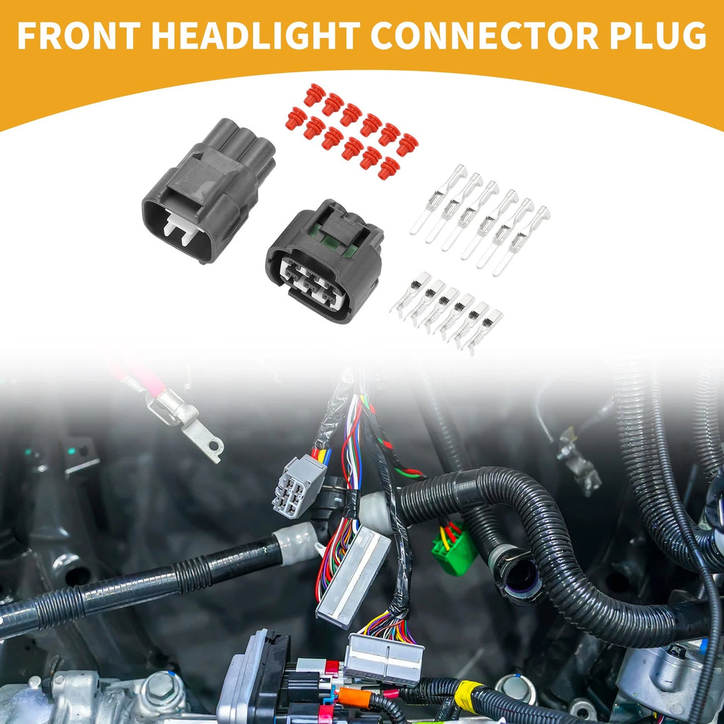 6 Pin Front Headlight Connector Plug for Toyota (Plastic, Set of 1)