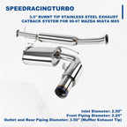3.5" Burnt Tip Stainless Steel Exhaust Catback System for Mazda Miata MX5 (1990–1997)