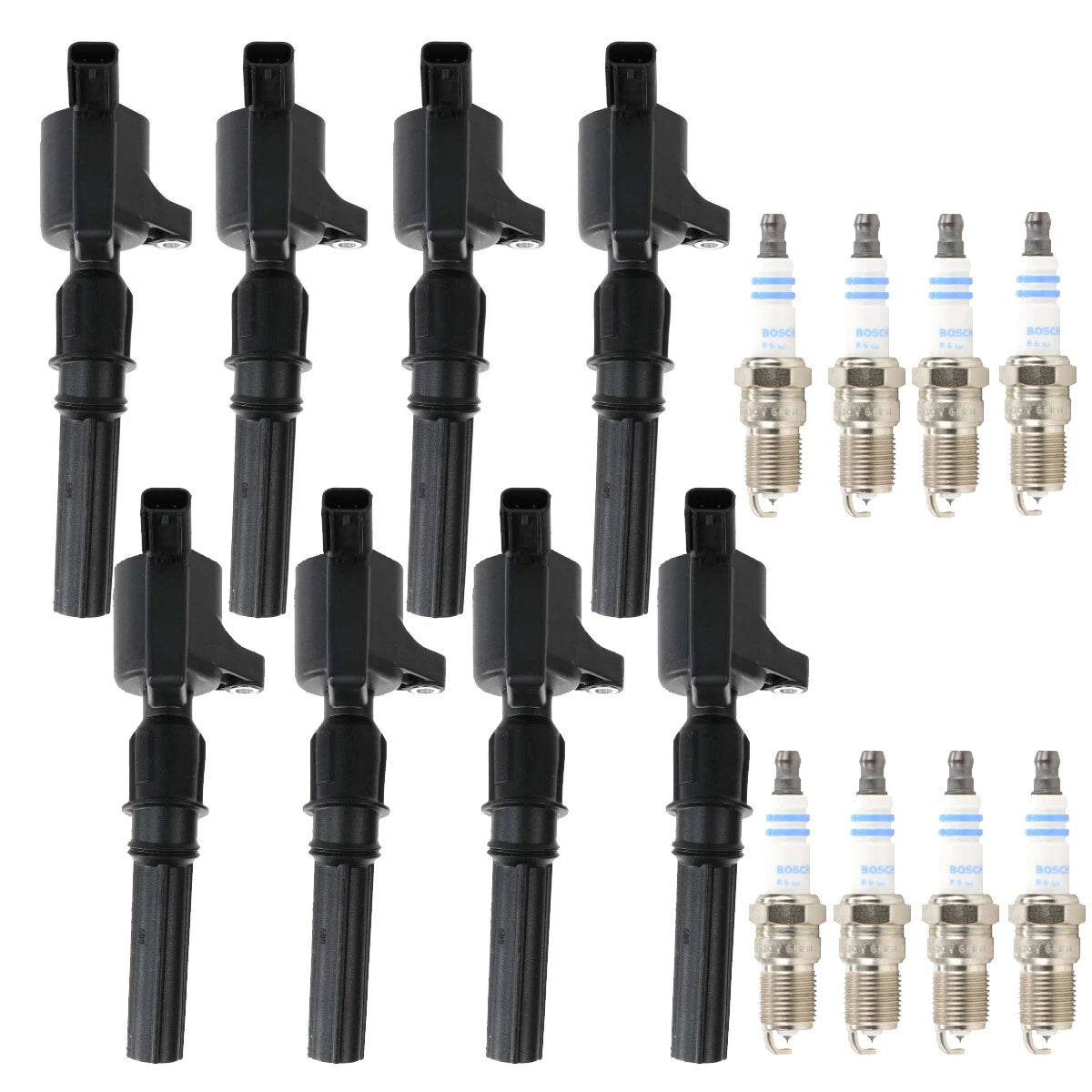 Set of 8 Ignition Coils & Spark Plugs for Ford Lincoln