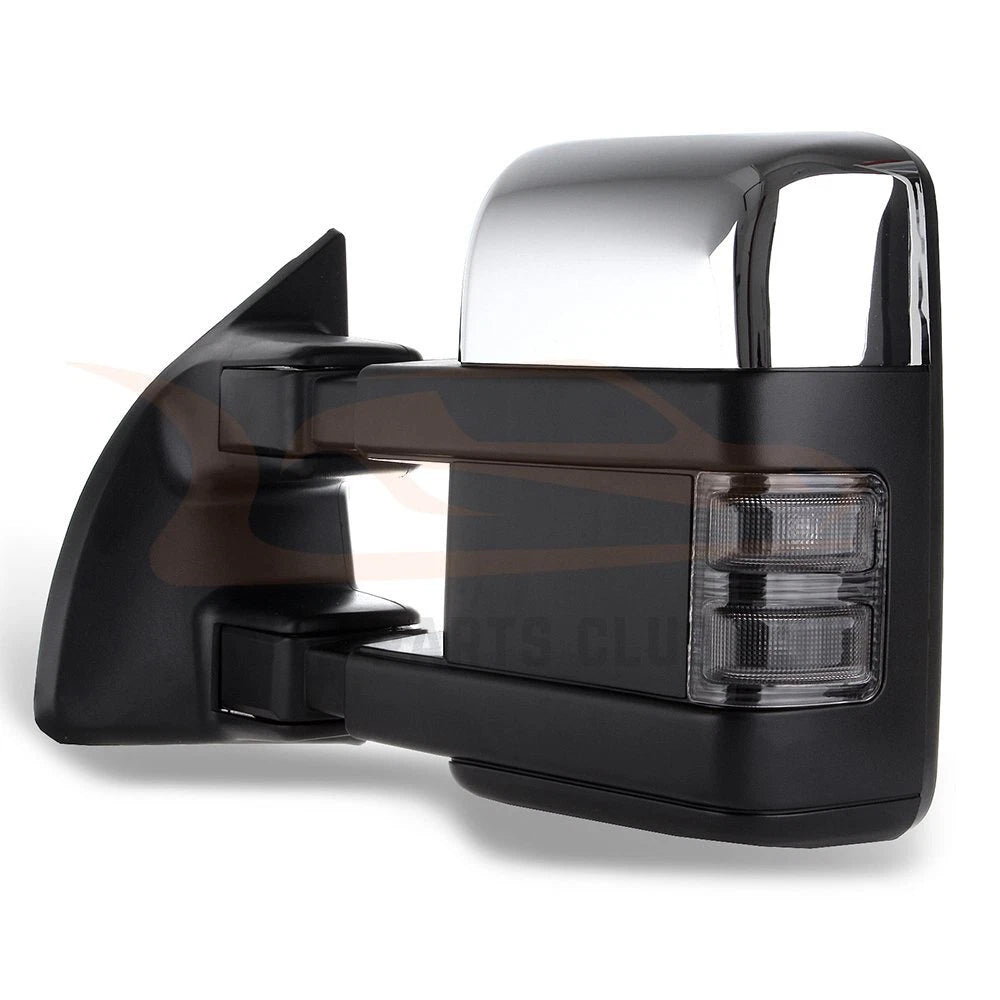 Set of 2 Power Heated Chrome Tow Mirrors for F250 Super Duty (1999–2007)