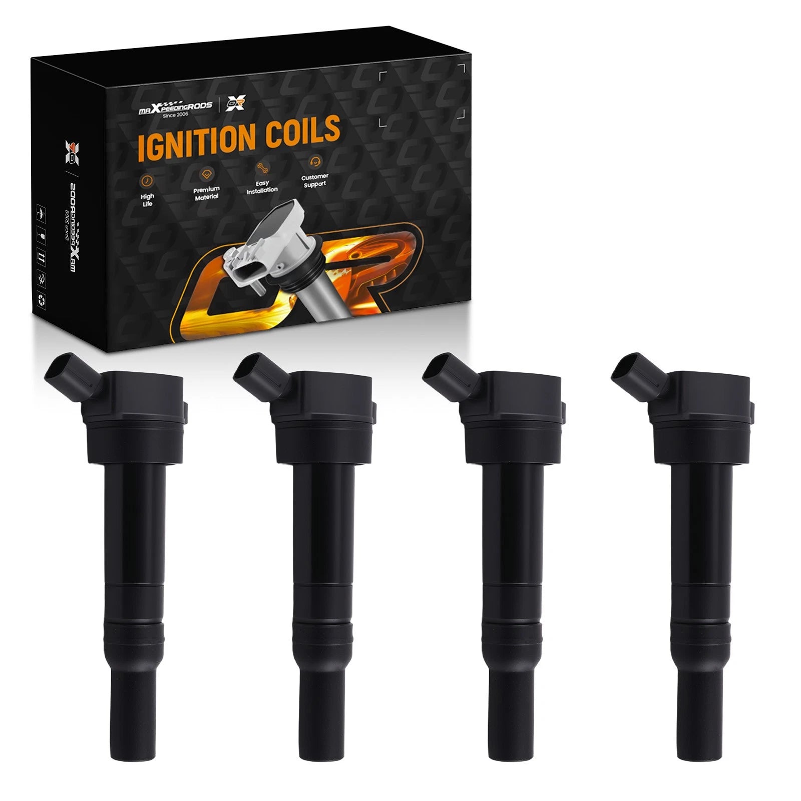 Set of 4 Ignition Coils for Hyundai Elantra GT/Kia Soul (2011–2017)