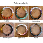 8MM Peacock Stone Beaded Bracelet for Men and Women