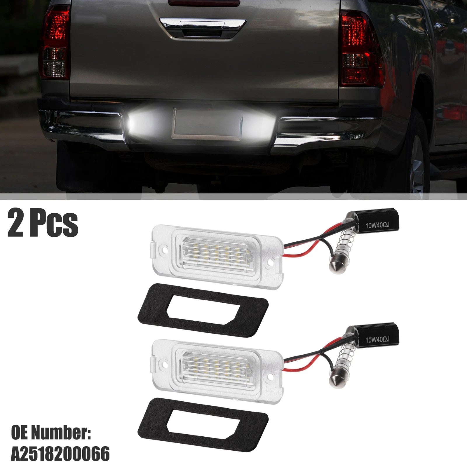 2X LED License Plate Light for Mercedes-Benz GL550 (2008–2012) No.A2518200066