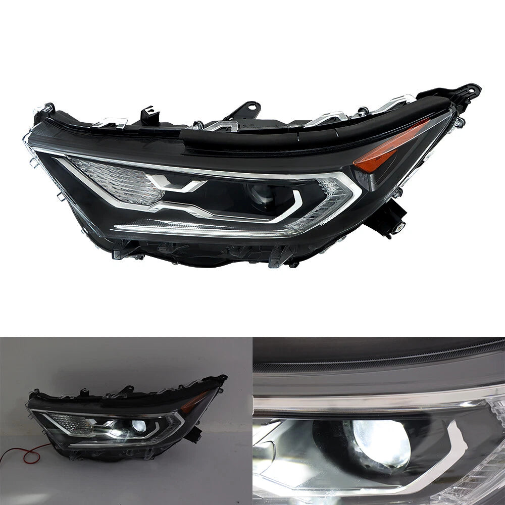 LED Headlights Pair for Toyota RAV4 XLE Hybrid XSE (2019–2022) Clear Lens Black