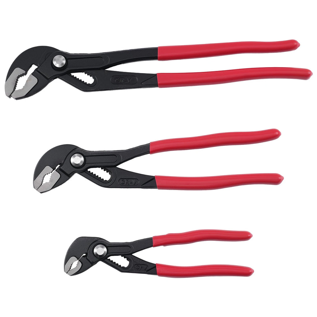 Set of 3 Carbon Steel Water Pump Pliers for Automotive Repairs