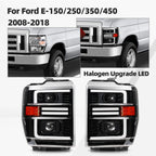 LED Headlight Upgrade for Ford E-150 E-250 E-350 (2008–2026) Projector Pair