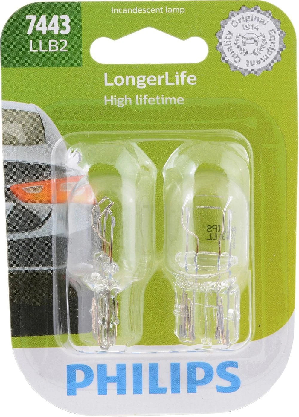 2X Philips Miniature Bulb 7443 LLB2 for (Longer Life)