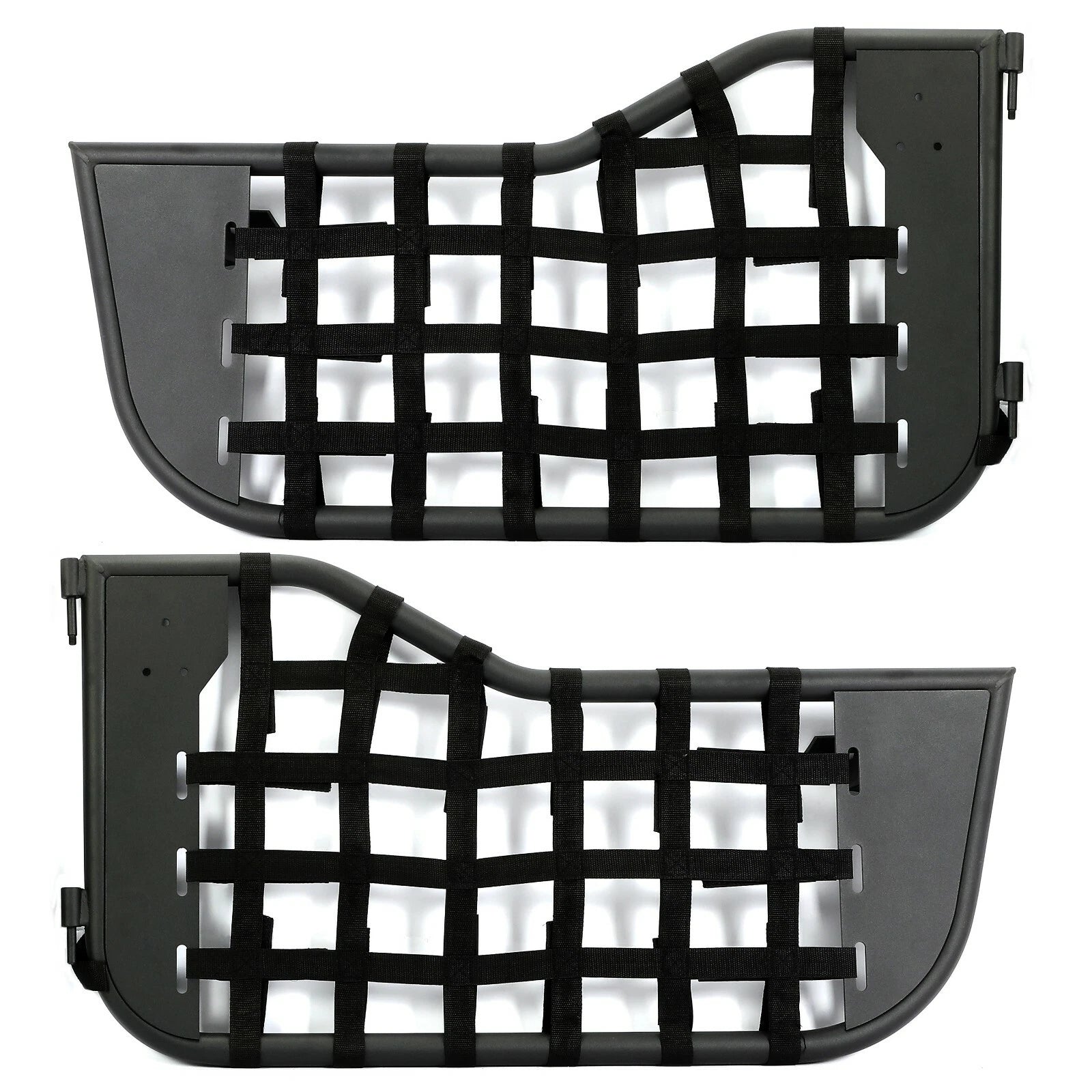 Set of 2 Black Tubular Trail Doors with Side Mirrors for Jeep CJ7/YJ (1976–1995)