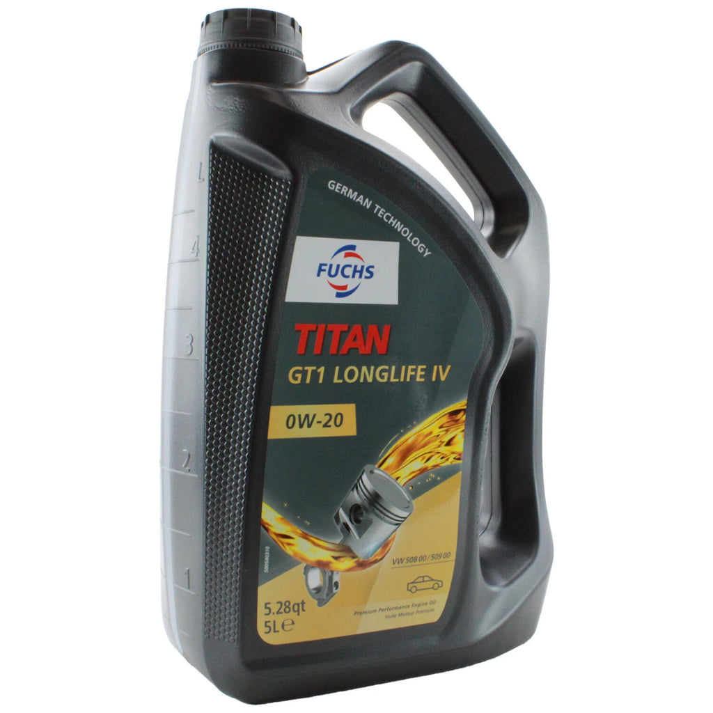 Set of 2 Fuchs Titan GT1 Longlife IV SAE 0W-20 Engine Oil for Audi VW