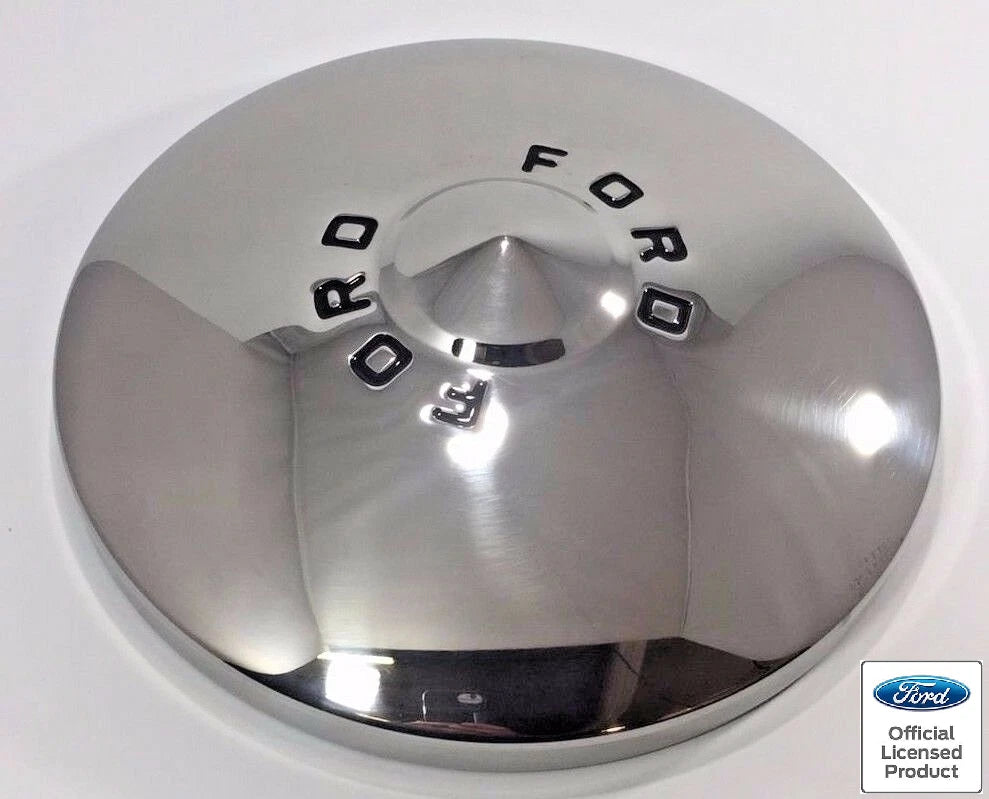 Stainless Hubcap Single Embossed Lettering for 1949-1950 Ford Car