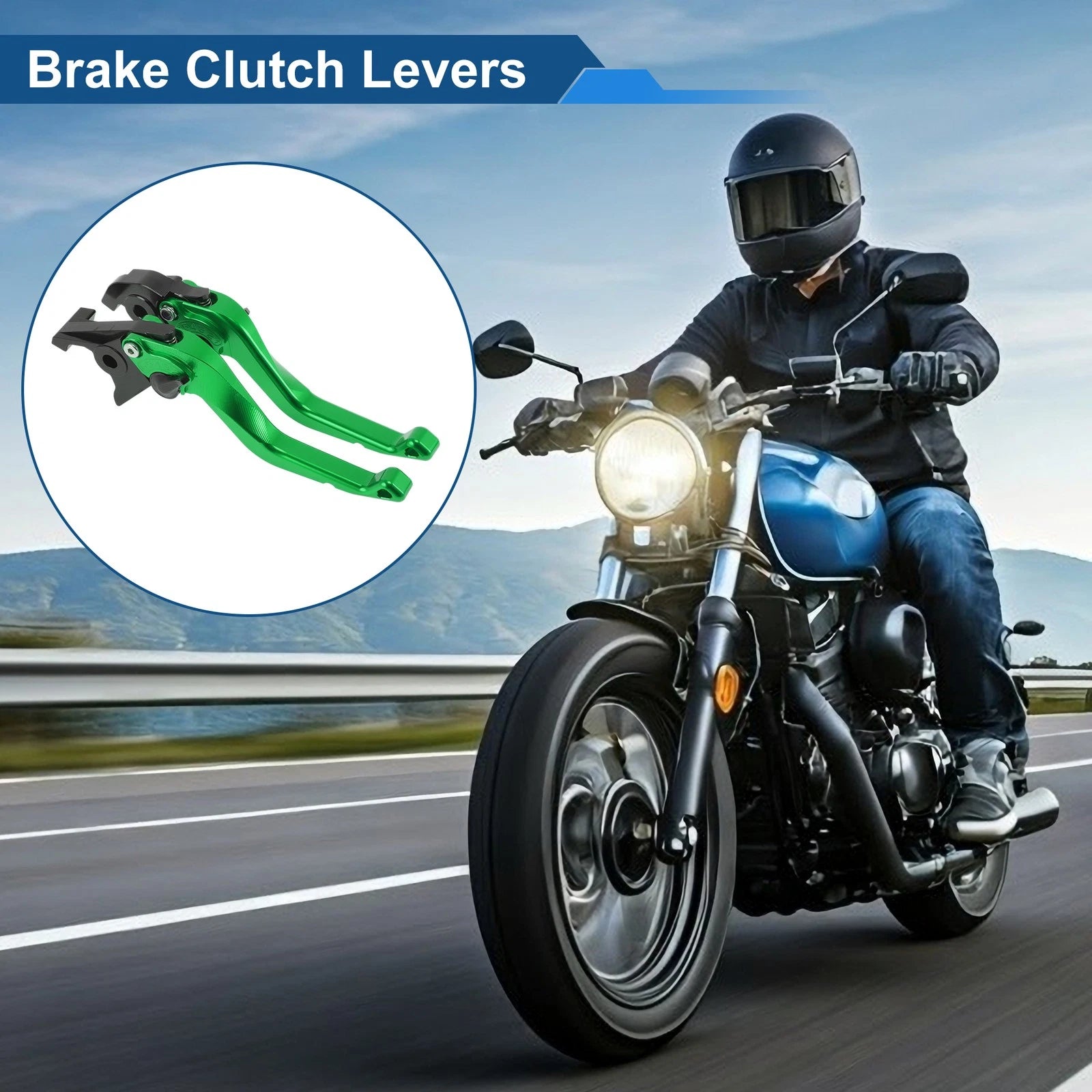 Adjustable Short Brake Clutch Levers for Honda VFR750 (1991–1997) Green 1 Pair