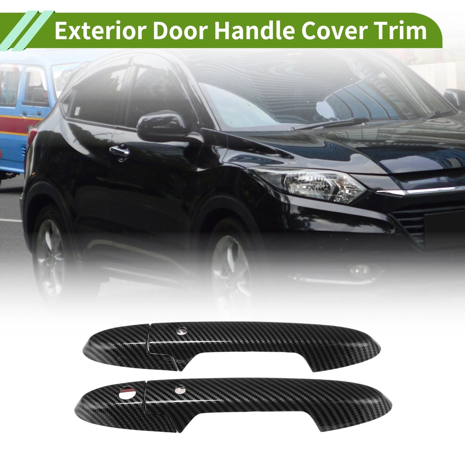 Exterior Door Handle Cover Trim for Honda HR-V (2016–2020) Carbon Fiber Black