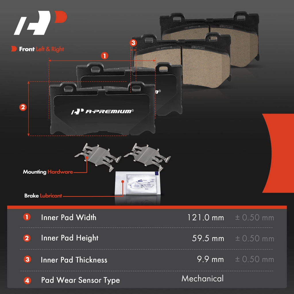 8x Ceramic Brake Pads for Nissan 370Z (2009–2020) INFINITI Q50