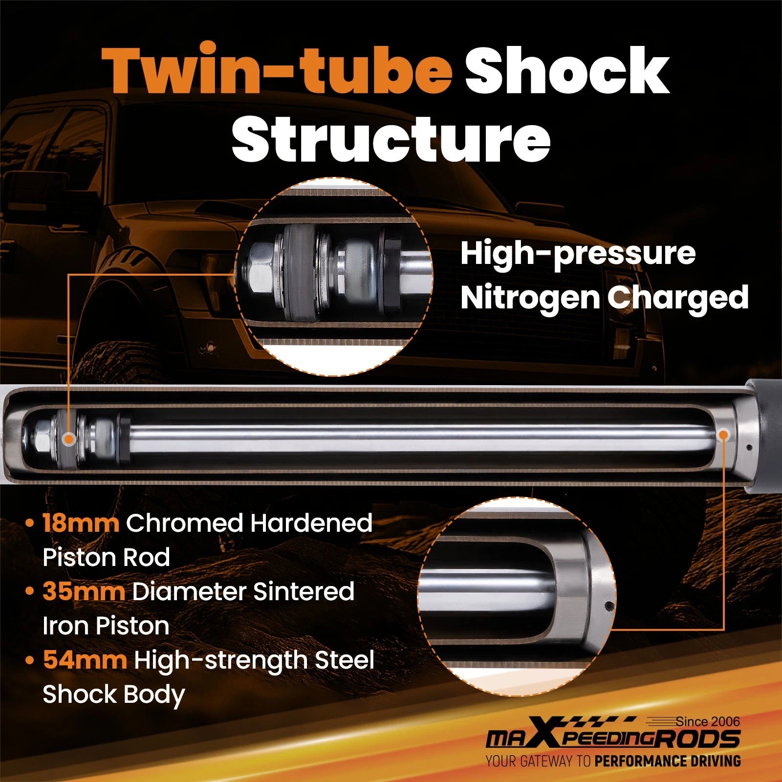 Front Lift Shock for Ford Ranger (1983–1997) 1.5-2" Lift Rubber Bush Kit