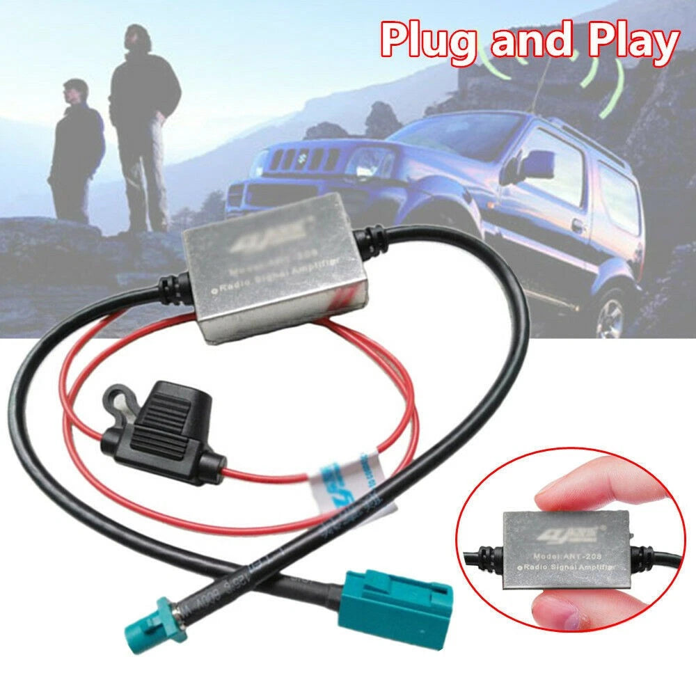 BOOST FM Signal Quality Inline Booster for Car 12V FM/AM