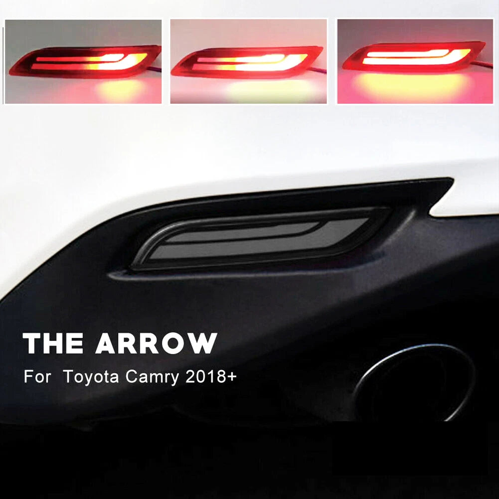 Smoked Lens Red LED Taillights for Toyota Camry (2018–2022)