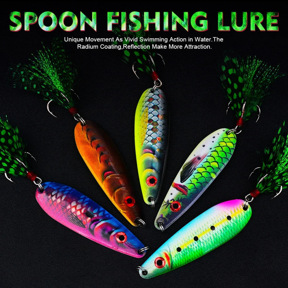 Vibration Spoon Fishing Lure 19g with 3D Eyes for Universal Use