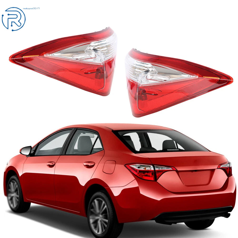 Set of 2 Red Rear Tail Lights for Toyota Corolla (2014–2016) Chrome