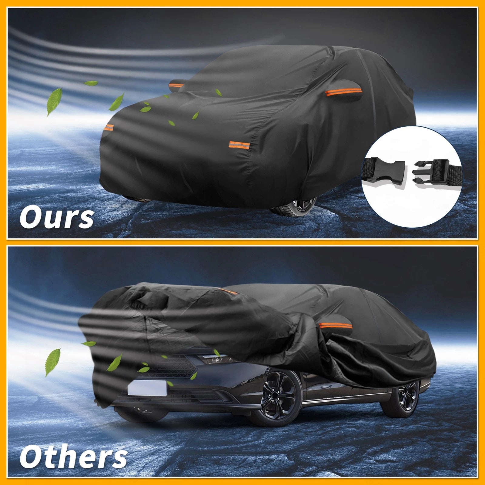 Waterproof Car Cover for Honda Accord Sedan (190T-PU, Black)