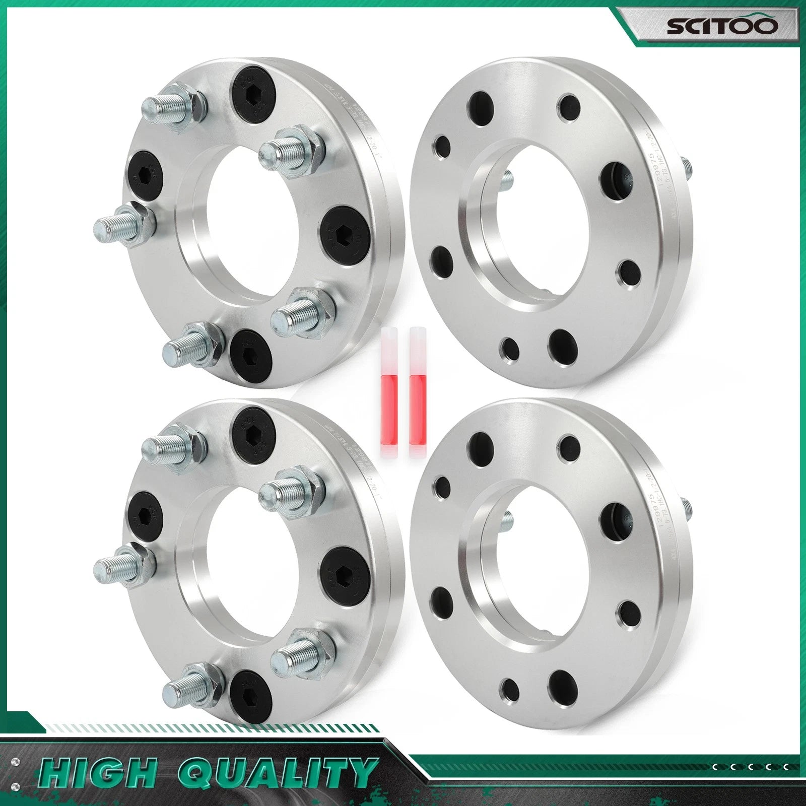 Set of 4 Wheel Adapters 4x4.5 to 5x4.5 1" 1/2-20 for Honda Accord, Nissan Sentra, 240SX