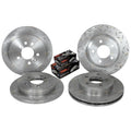 2x Front & Rear Slotted & Dimpled Disc Rotors & Pads for AU2 AU3 (2000 - 2002)
