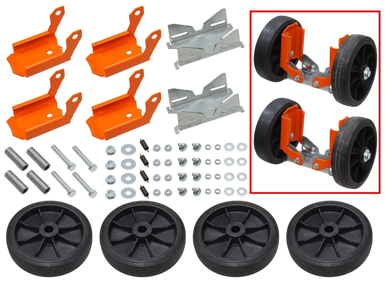 Set of 4 SP1 Ski Wheels Dolly for Snow Equipment Lifts & Stands