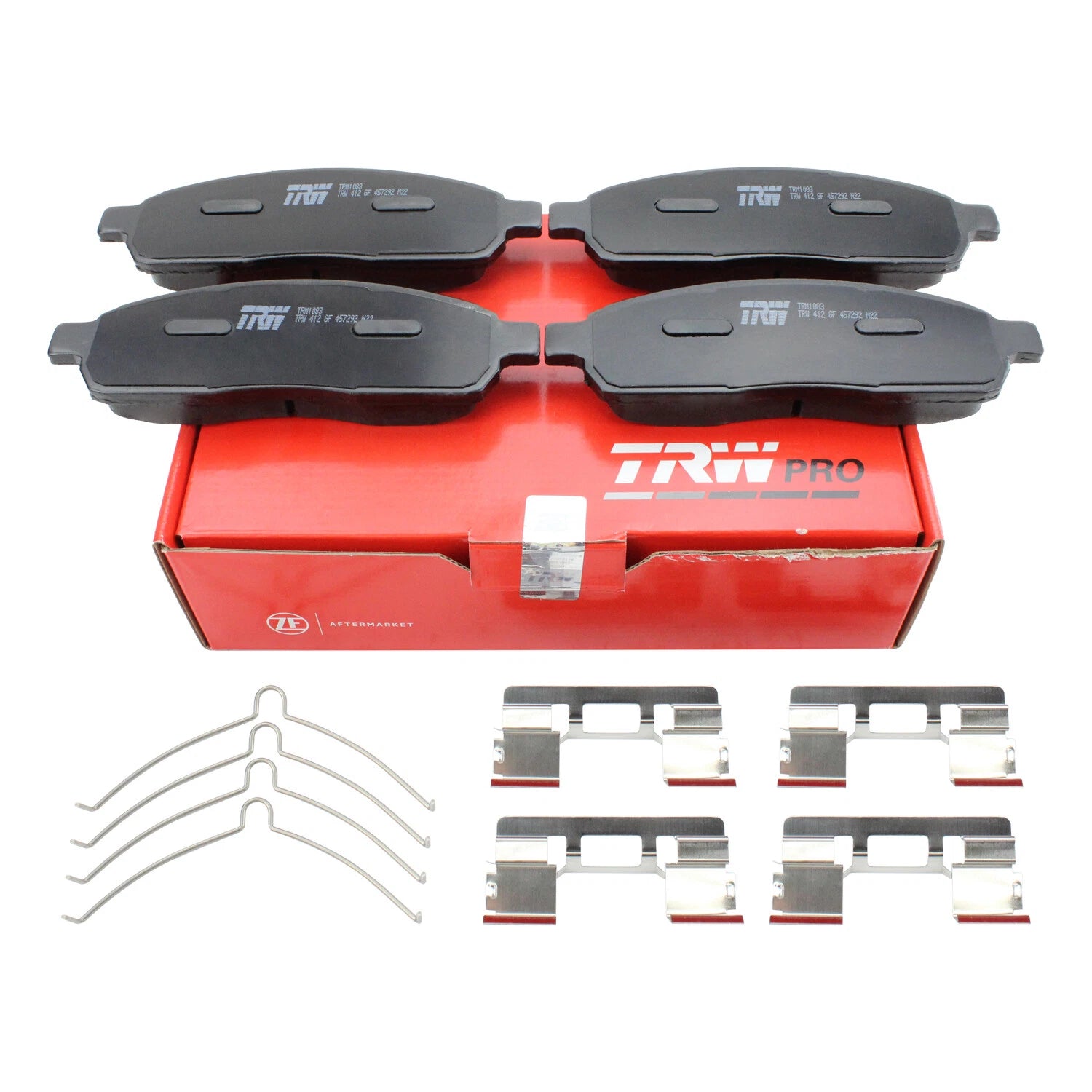Set of 4 TRW Pro Front Slotted Metallic Brake Pads for Ford F150 (2004–2020)