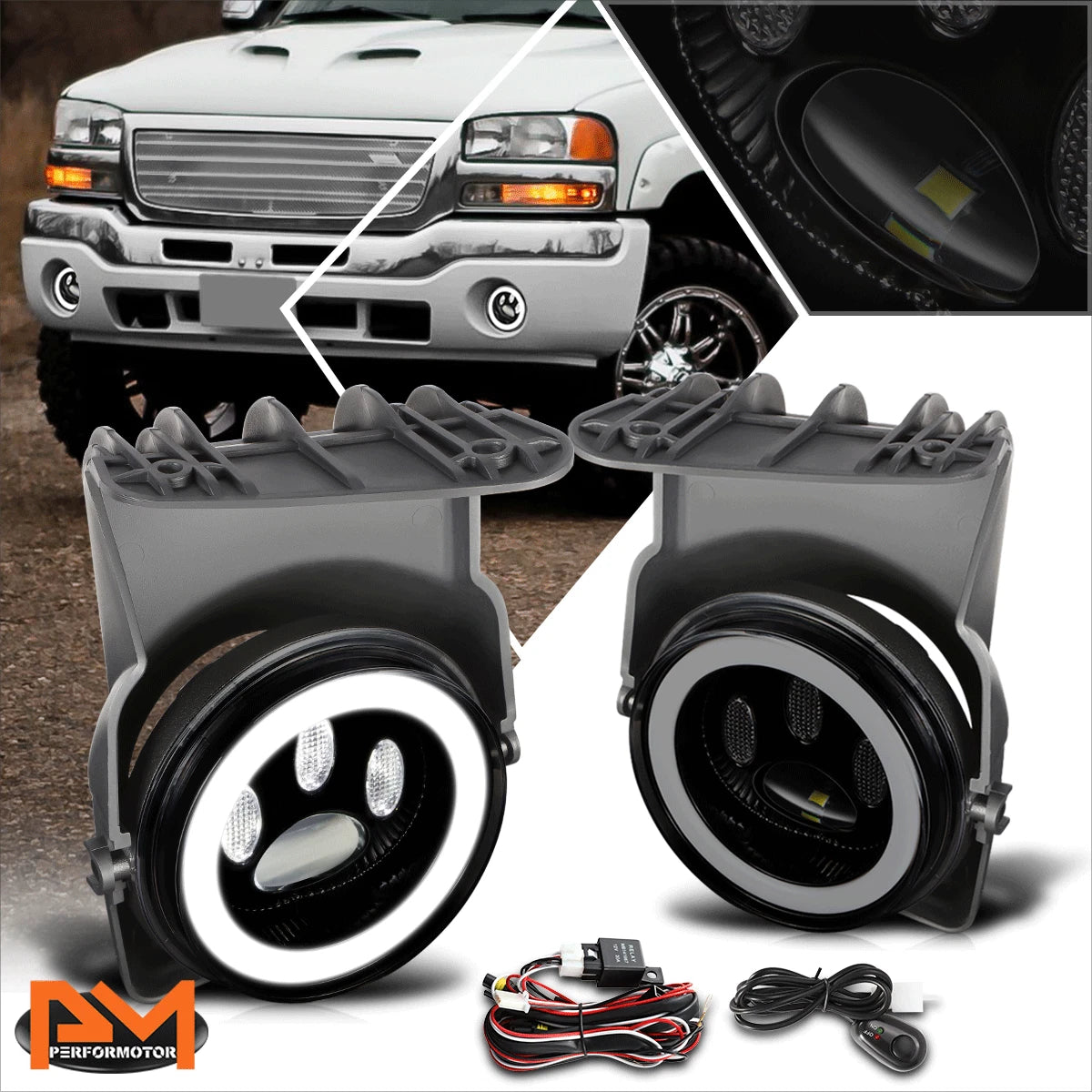Full LED Projector Fog Lights for Sierra 1500-3500 (2003–2007)
